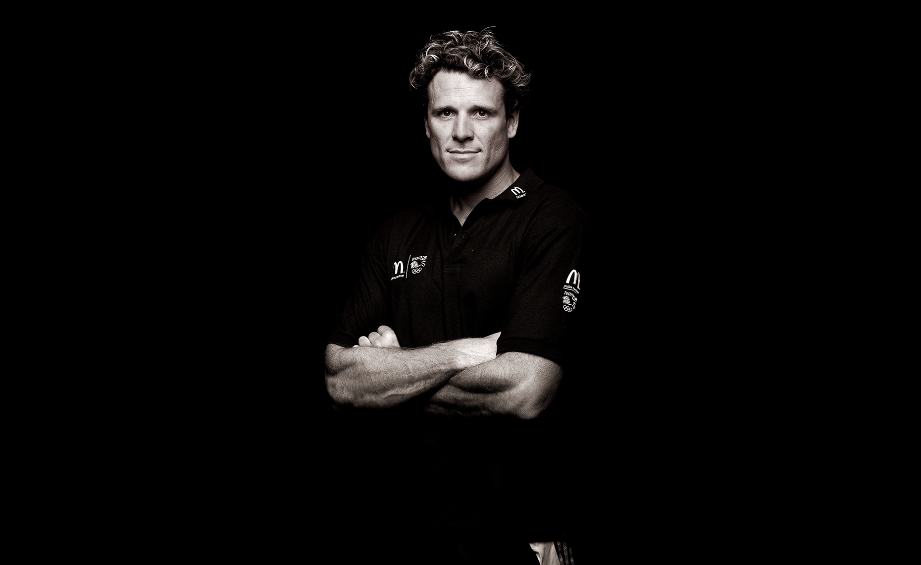 Studio editorial portrait of double Olympic gold medallist James Cracknell OBE.